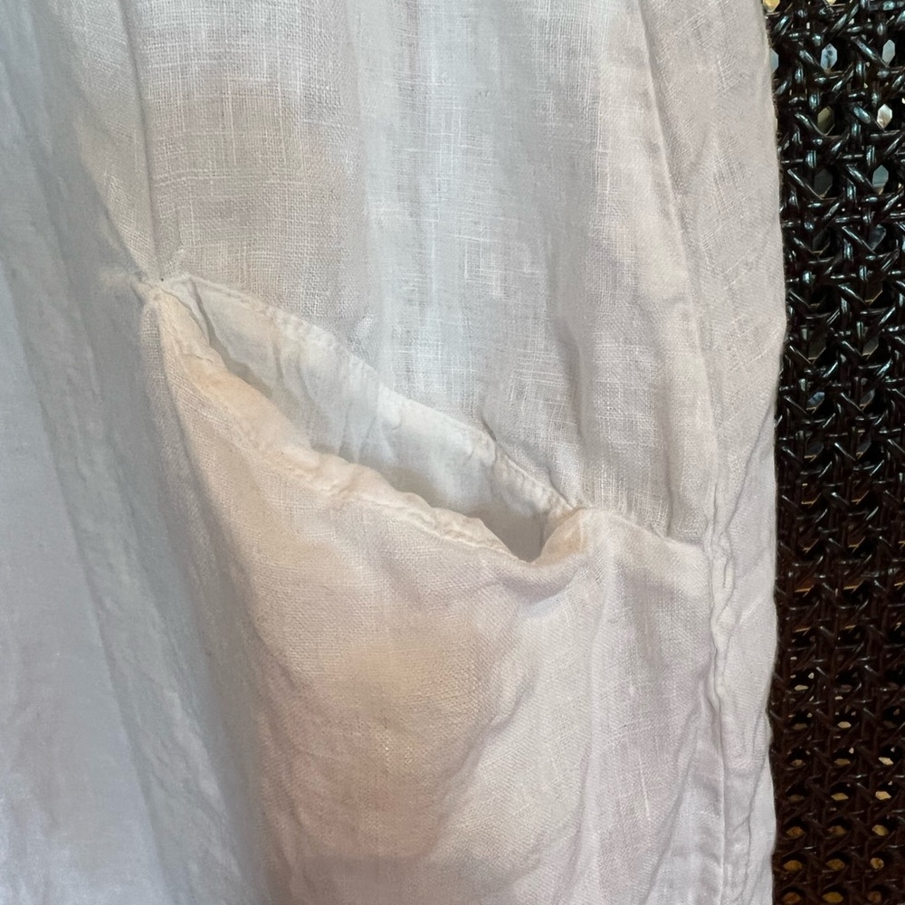 CP Shades LINEN t-shirt DRESS with pockets Medium white - Picture 4 of 5
